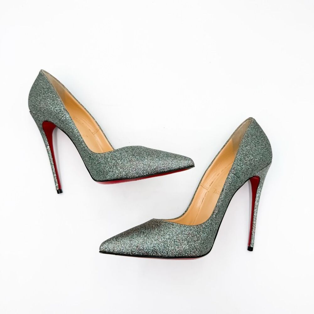 Christian Louboutin So Kate 120 Glitter Mini Pumps High Heels EU 39.5 US 9.5 - Picture 7 of 13
